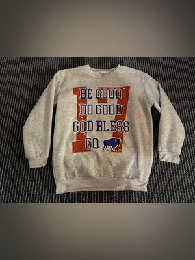 Josh Allen Be Good Do Good God Bless Go Bills MVP 17 Women’s XL Grey Sweatshirt